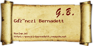 Gönczi Bernadett névjegykártya